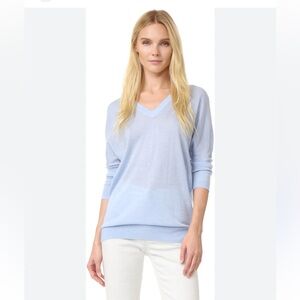 Light Blue V-Neck Women's Sweater